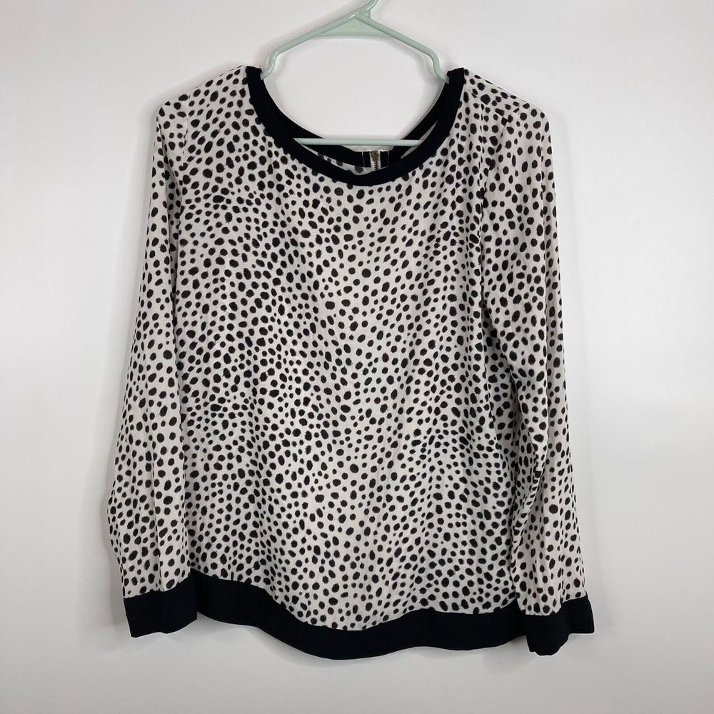 LOFT Ann Taylor Womens Blouse Size S‎ Leopard Print Long Sleeve Wear to Work